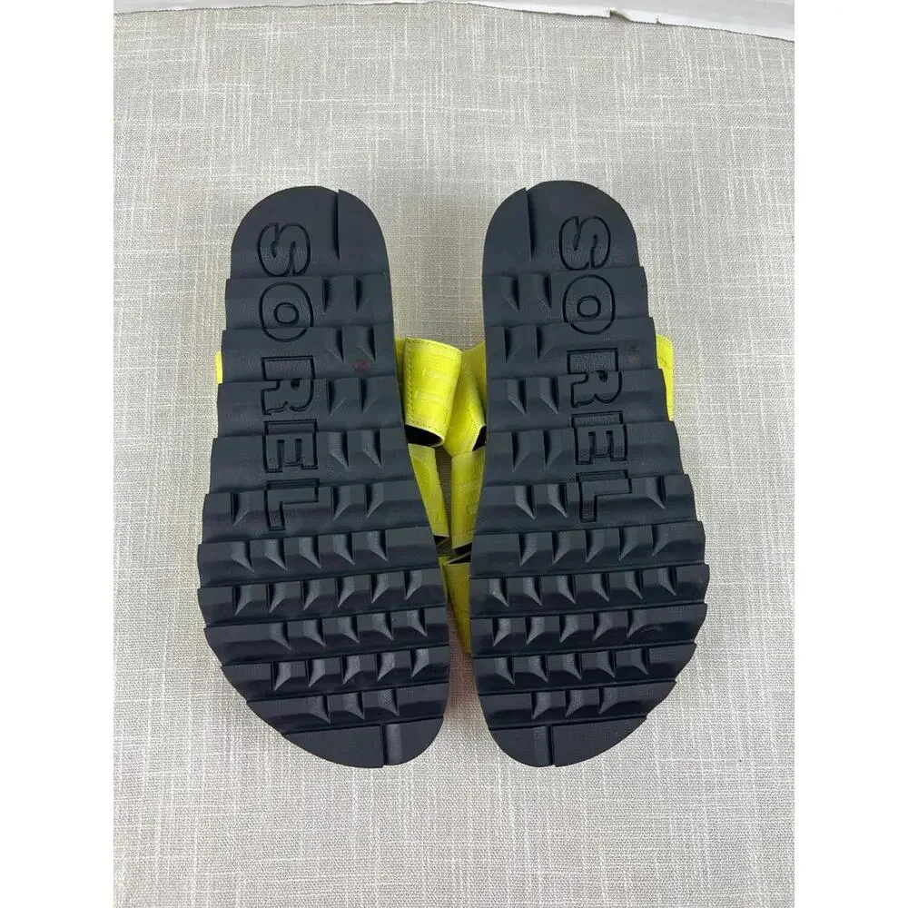 Sorel Roaming Sport Slide Slip On‎ Neon Yellow Womens Sz 7